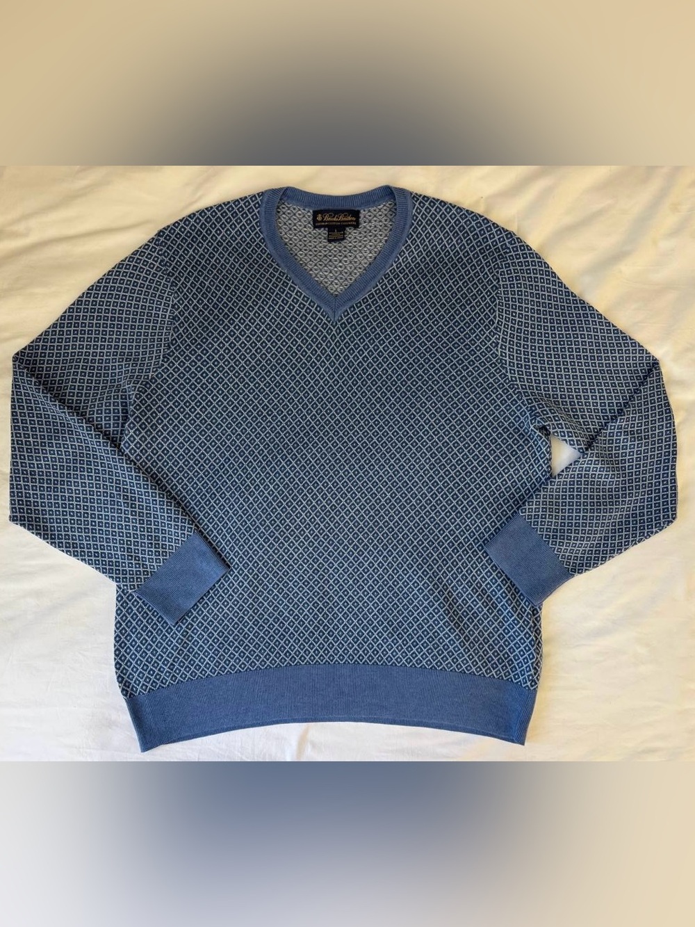 Brooks Brothers Men's Supima Cotton Cashmere Blue Pattern Size Large